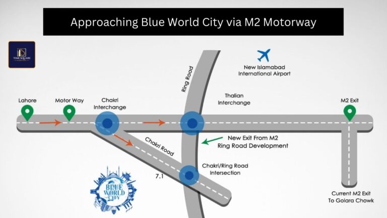 Approaching Blue World City via M2 Motorway