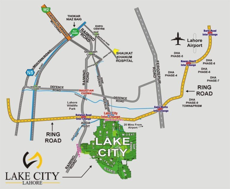 Lake City Lahore Map