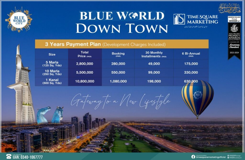 Blue World City Downtown Payment Plan
